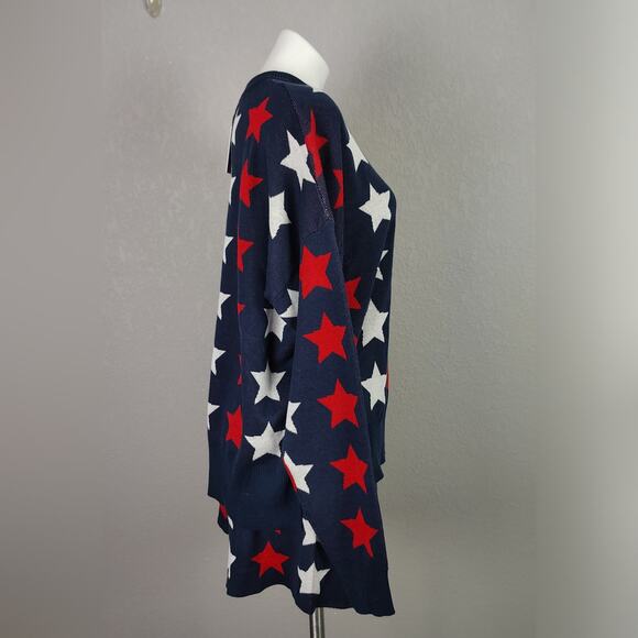 BEACH RIOT Callie Sweater & Balboa Shorts Americana Stars Set Size XL Blue - Picture 3 of 16